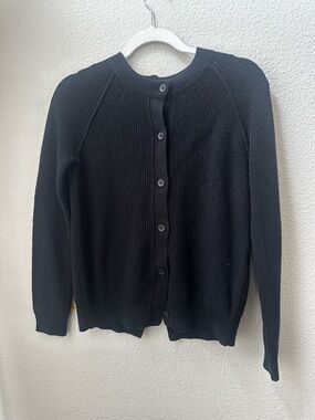 KATE SPADE Classic Black Button Front and back Women's Sweater Cardigan XS